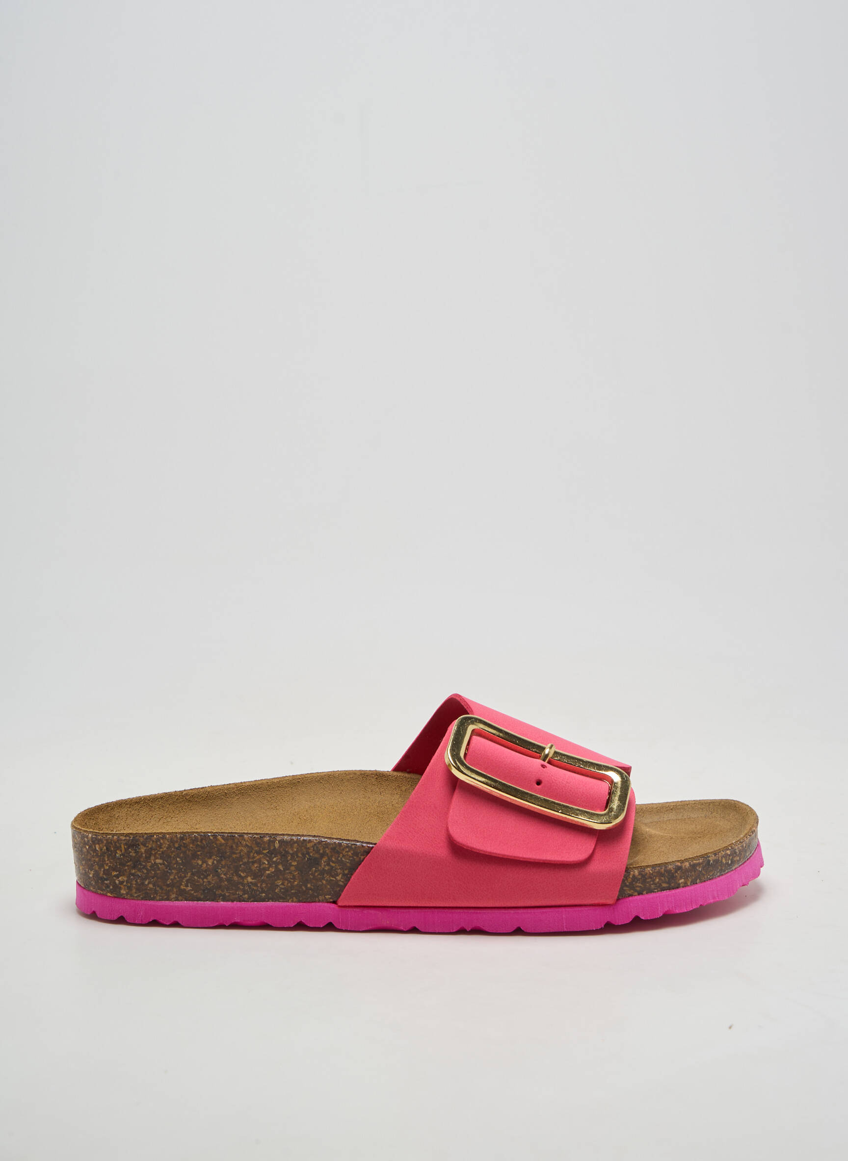 Mules/sabots matière lisse talon plat jusqu'à 3cm rose GOLDSTAR femme