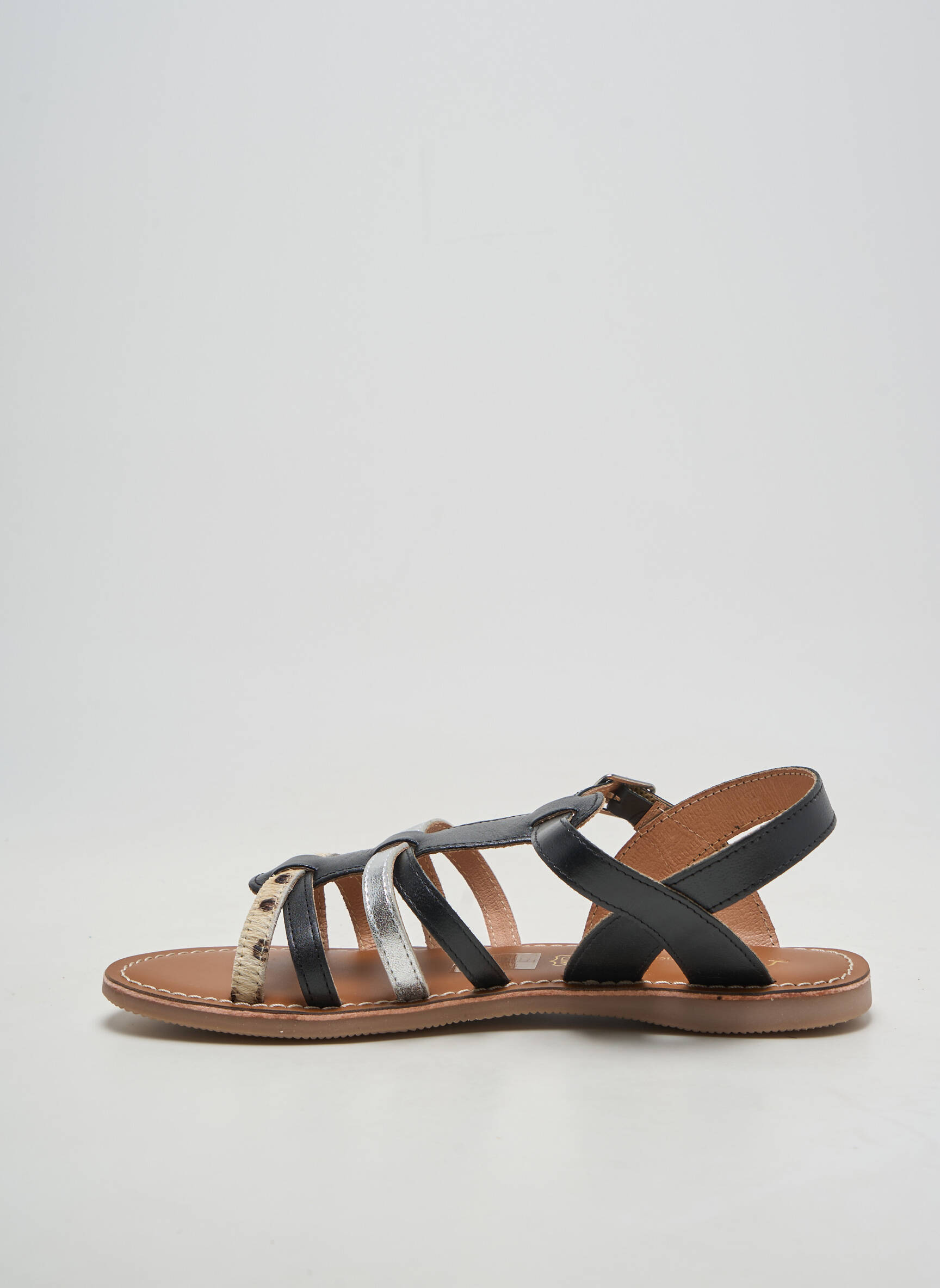 Sandales/nu pieds chiquet talon plat jusqu'à 3cm noir L'ATELIER TROPÉZIEN femme