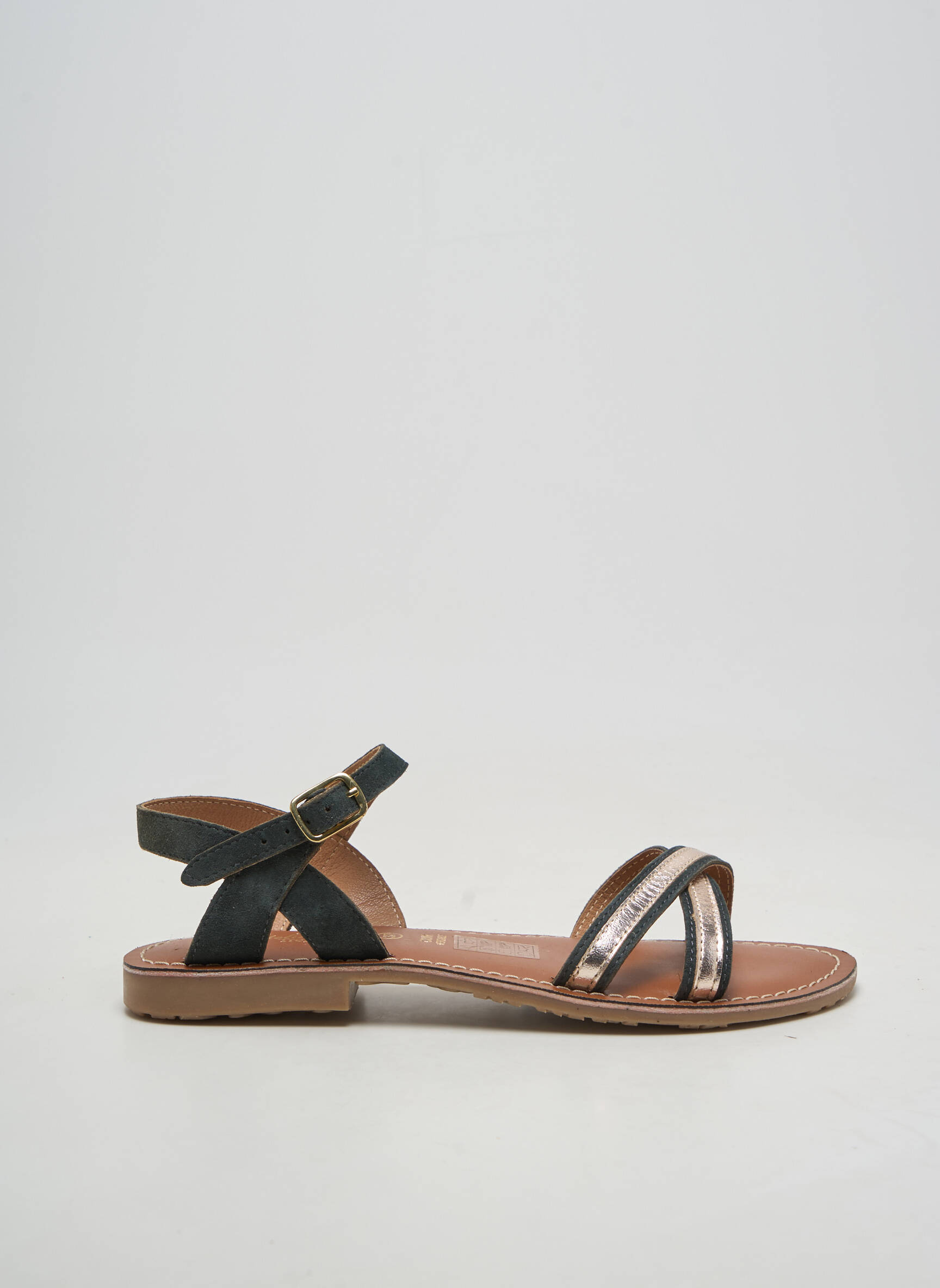 Sandales/nu pieds chiquet talon plat jusqu'à 3cm bleu L'ATELIER TROPÉZIEN femme