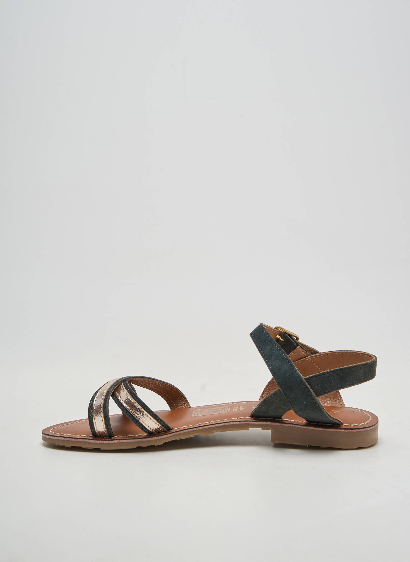 Sandales/nu pieds chiquet talon plat jusqu'à 3cm bleu L'ATELIER TROPÉZIEN femme