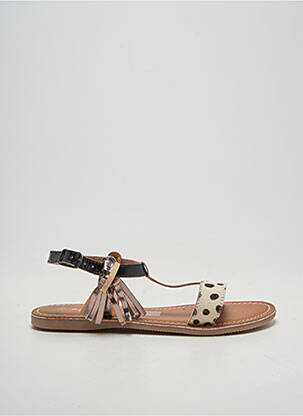 Sandales/nu pieds chiquet talon plat jusqu'à 3cm noir L'ATELIER TROPÉZIEN femme