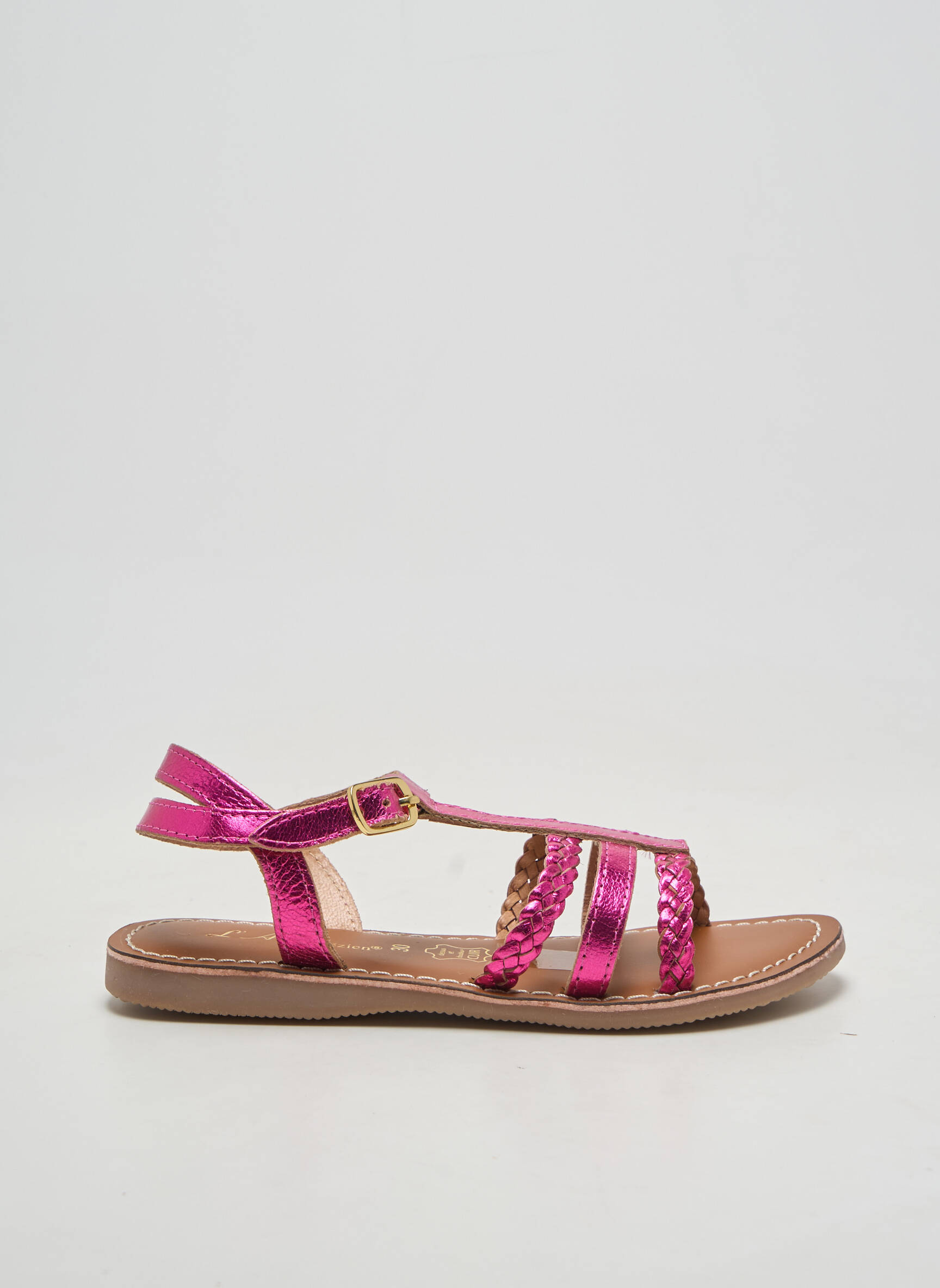 Sandales/nu pieds bout rond chiquet rose L'ATELIER TROPÉZIEN fille