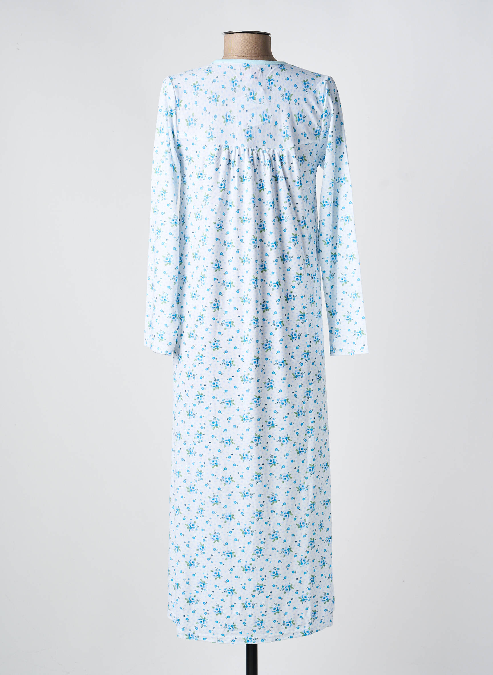 Chemise de nuit manches longues bleu ROSE POMME femme
