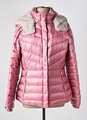 Doudoune manches longues a capuche rose WHITE LABEL femme