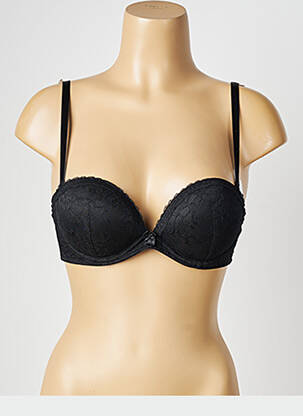 Soutien-gorge effet matière satinée haut soutien-gorge push-up noir VALEGE femme
