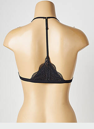 Soutien-gorge effet matière satinée haut triangles noir VALEGE femme