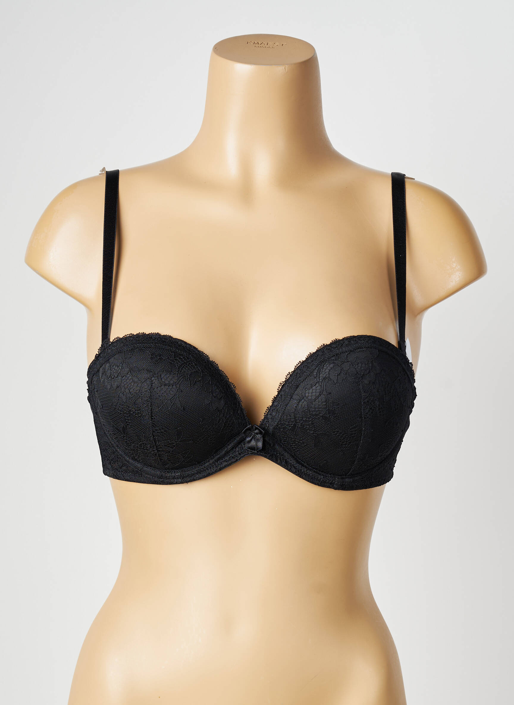 Soutien-gorge effet matière satinée haut soutien-gorge push-up noir VALEGE femme