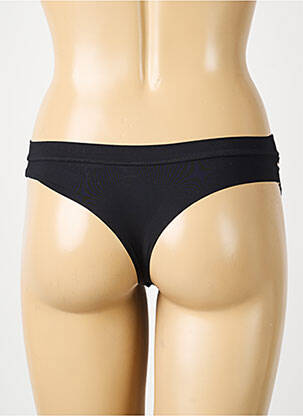 Tanga effet matière satinée noir SIMONE PERELE femme