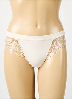 Tanga effet matière satinée rose SIMONE PERELE femme