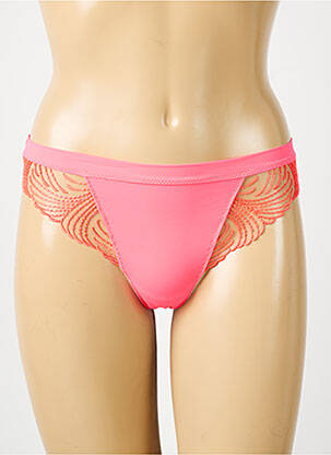 Tanga effet matière satinée rose SIMONE PERELE femme