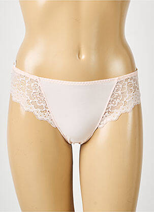 Tanga effet matière satinée rose SIMONE PERELE femme