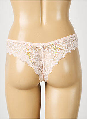 Tanga effet matière satinée rose SIMONE PERELE femme