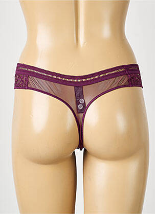 Tanga tissage satiné violet IMPLICITE femme
