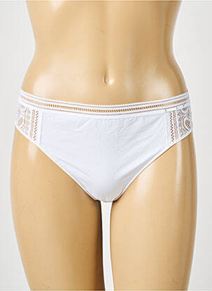 Tanga tissage satiné blanc IMPLICITE femme