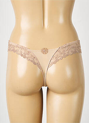Tanga effet matière satinée chair SIMONE PERELE femme