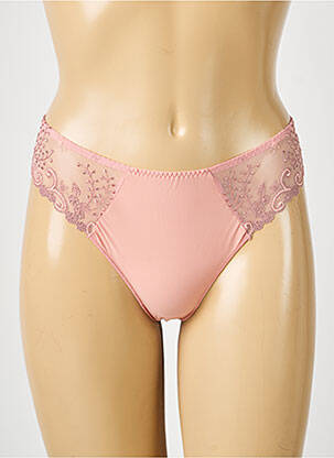 Tanga effet matière satinée rose SIMONE PERELE femme