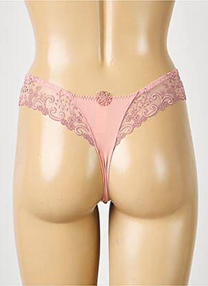 Tanga effet matière satinée rose SIMONE PERELE femme