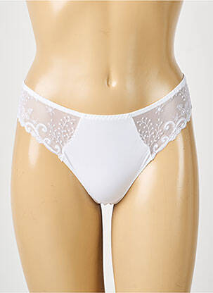 Tanga effet matière satinée blanc SIMONE PERELE femme