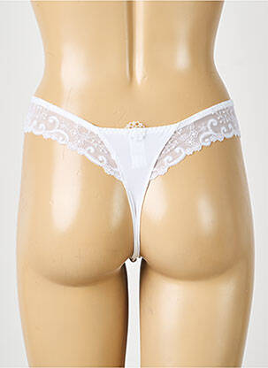 Tanga effet matière satinée blanc SIMONE PERELE femme