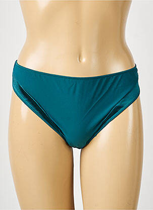 Tanga effet matière satinée vert IMPLICITE femme