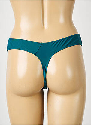 Tanga effet matière satinée vert IMPLICITE femme