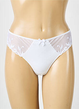 Tanga effet matière satinée blanc SIMONE PERELE femme