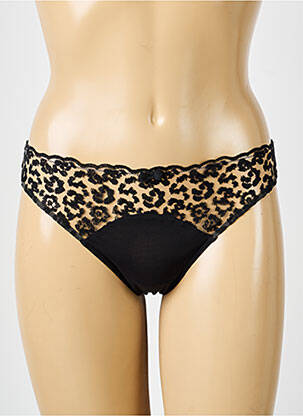Tanga effet matière satinée noir SIMONE PERELE femme