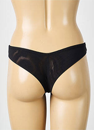 Tanga effet matière satinée noir SIMONE PERELE femme