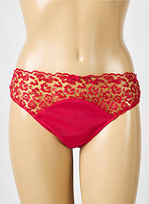 Tanga effet matière satinée rouge SIMONE PERELE femme