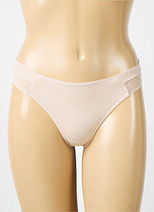 Tanga effet matière satinée beige PASSIONATA femme