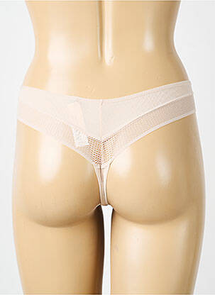Tanga effet matière satinée beige PASSIONATA femme