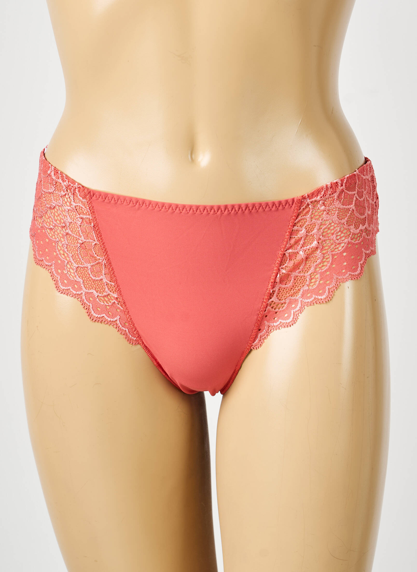 Tanga effet matière satinée orange fonce SIMONE PERELE femme