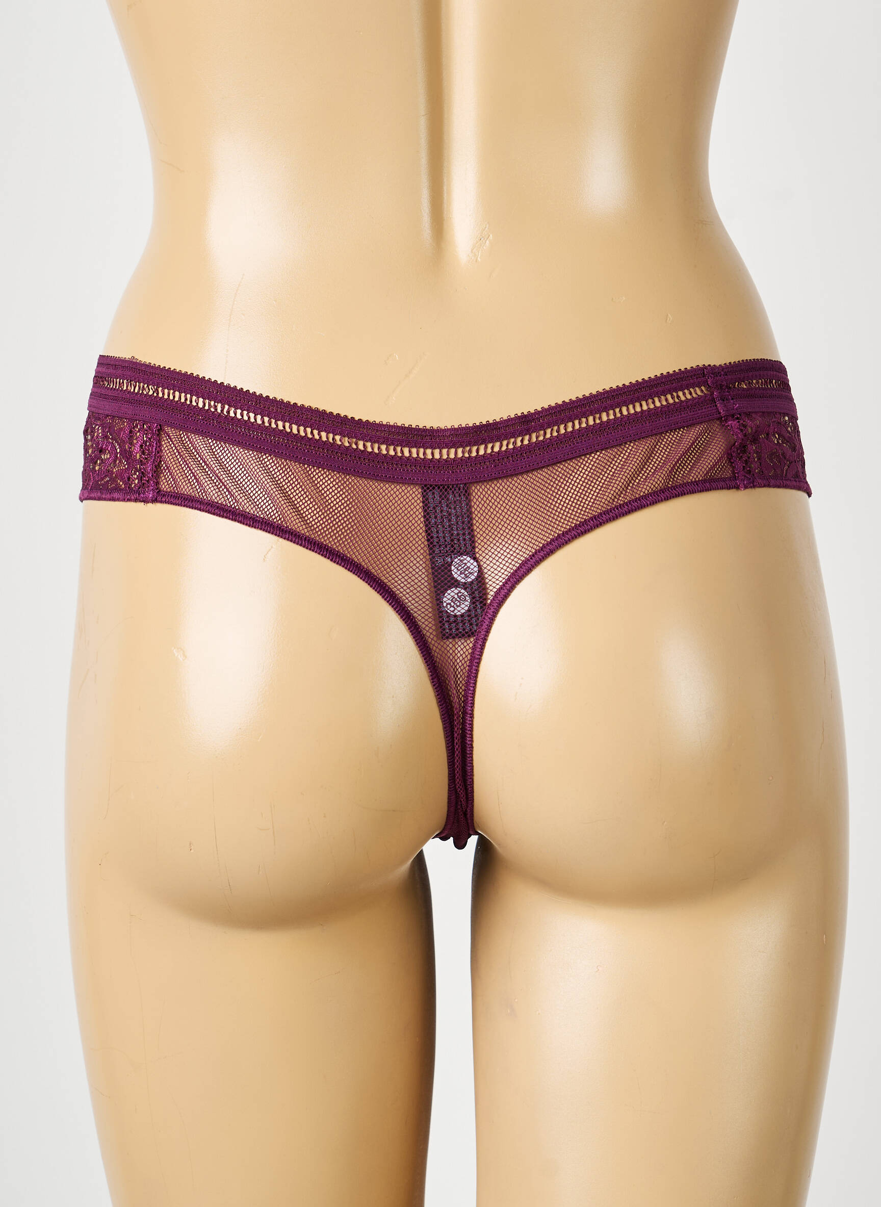 Tanga tissage satiné violet IMPLICITE femme