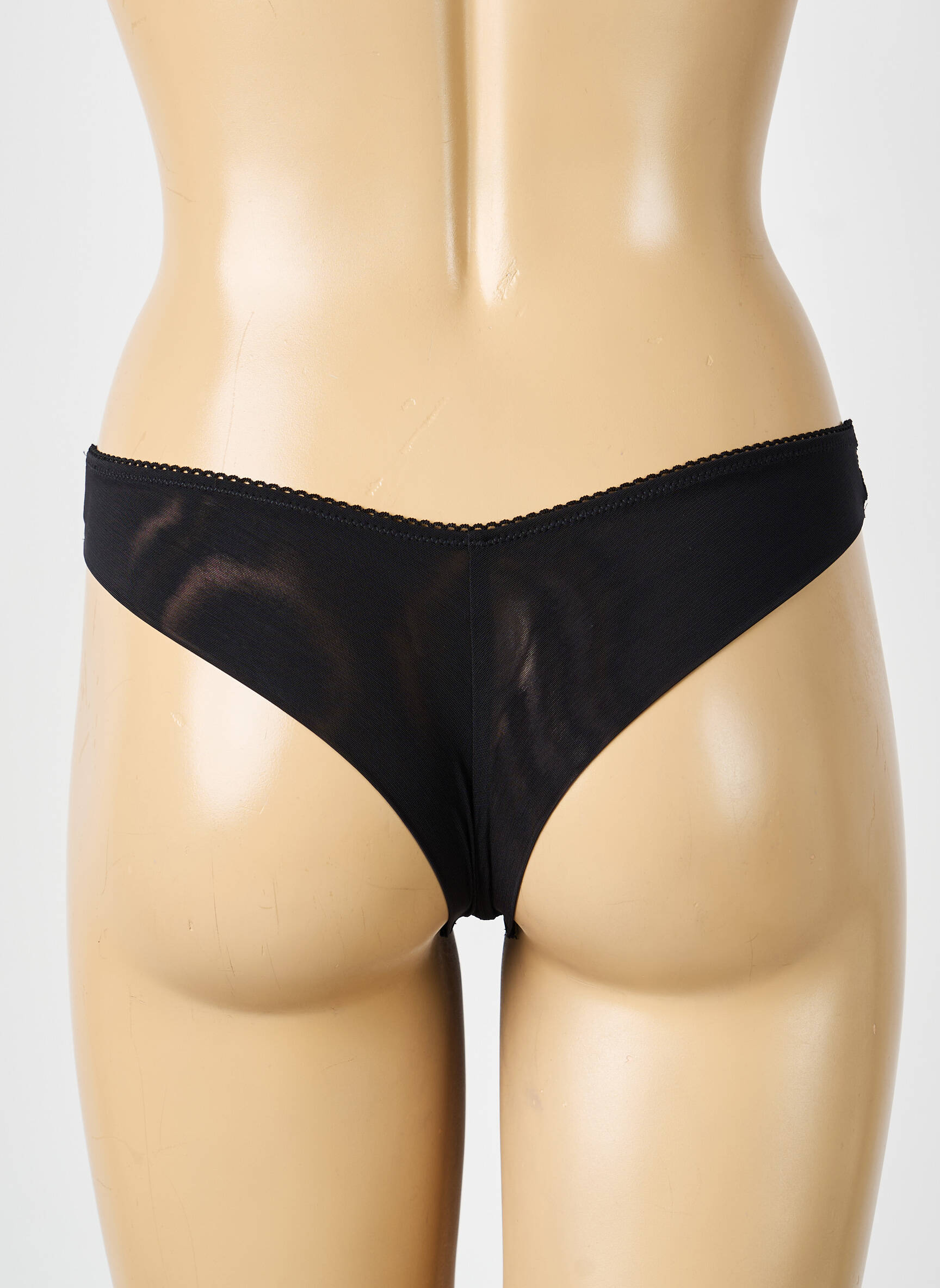Tanga effet matière satinée noir SIMONE PERELE femme