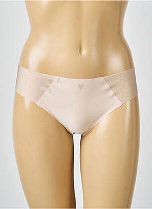 Tanga tissage satiné beige PASSIONATA femme