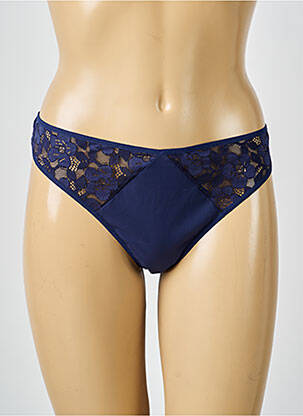 Tanga tissage satiné bleu SIMONE PERELE femme