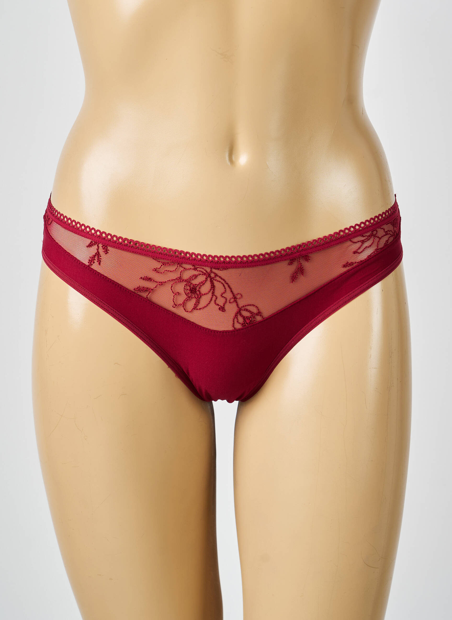 Tanga broderie rouge PASSIONATA femme