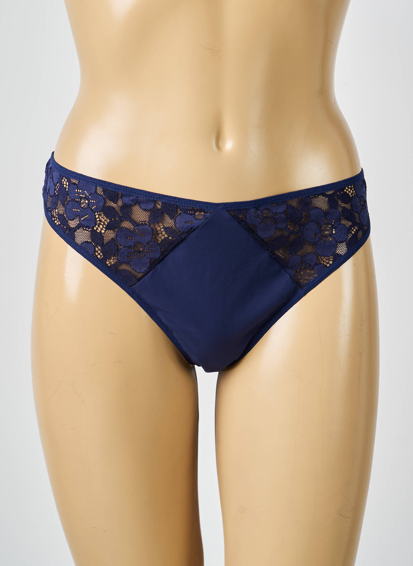 Tanga tissage satiné bleu SIMONE PERELE femme