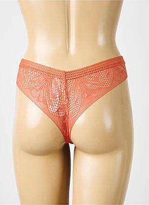 Tanga tissage dentelle orange PASSIONATA femme