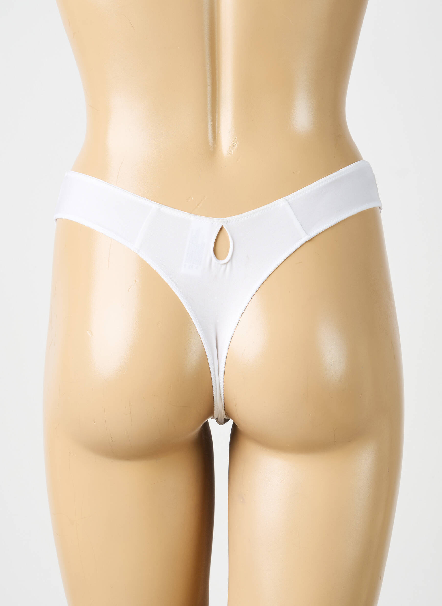 Tanga tissage satiné blanc VALEGE femme