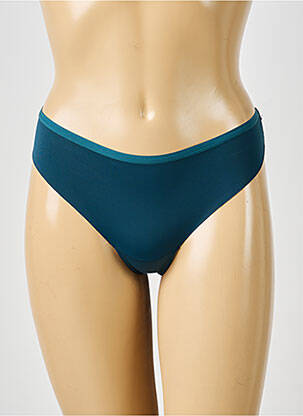 Tanga effet matière satinée vert PASSIONATA femme