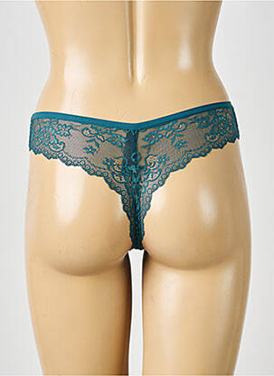 Tanga effet matière satinée vert PASSIONATA femme