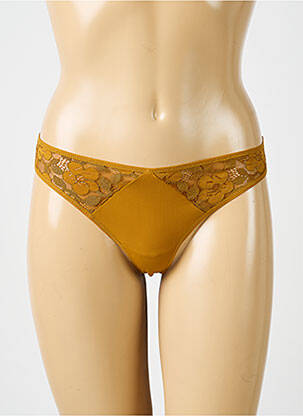 Tanga tissage dentelle jaune SIMONE PERELE femme