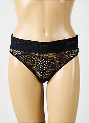 Tanga stretch noir IMPLICITE femme