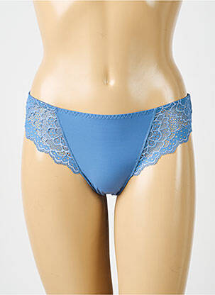 Tanga effet matière satinée bleu SIMONE PERELE femme
