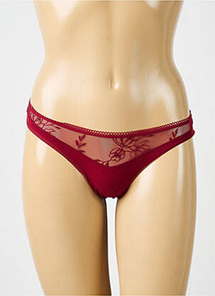 Tanga effet matière satinée rouge PASSIONATA femme