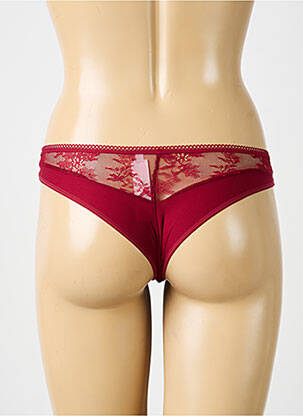 Tanga effet matière satinée rouge PASSIONATA femme