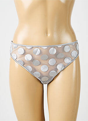 Tanga effet matière satinée gris SIMONE PERELE femme