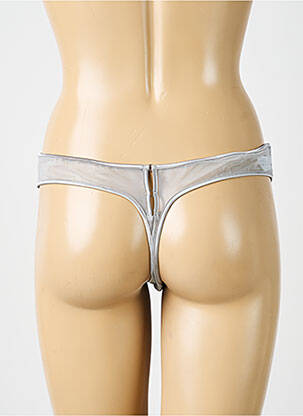 Tanga effet matière satinée gris SIMONE PERELE femme