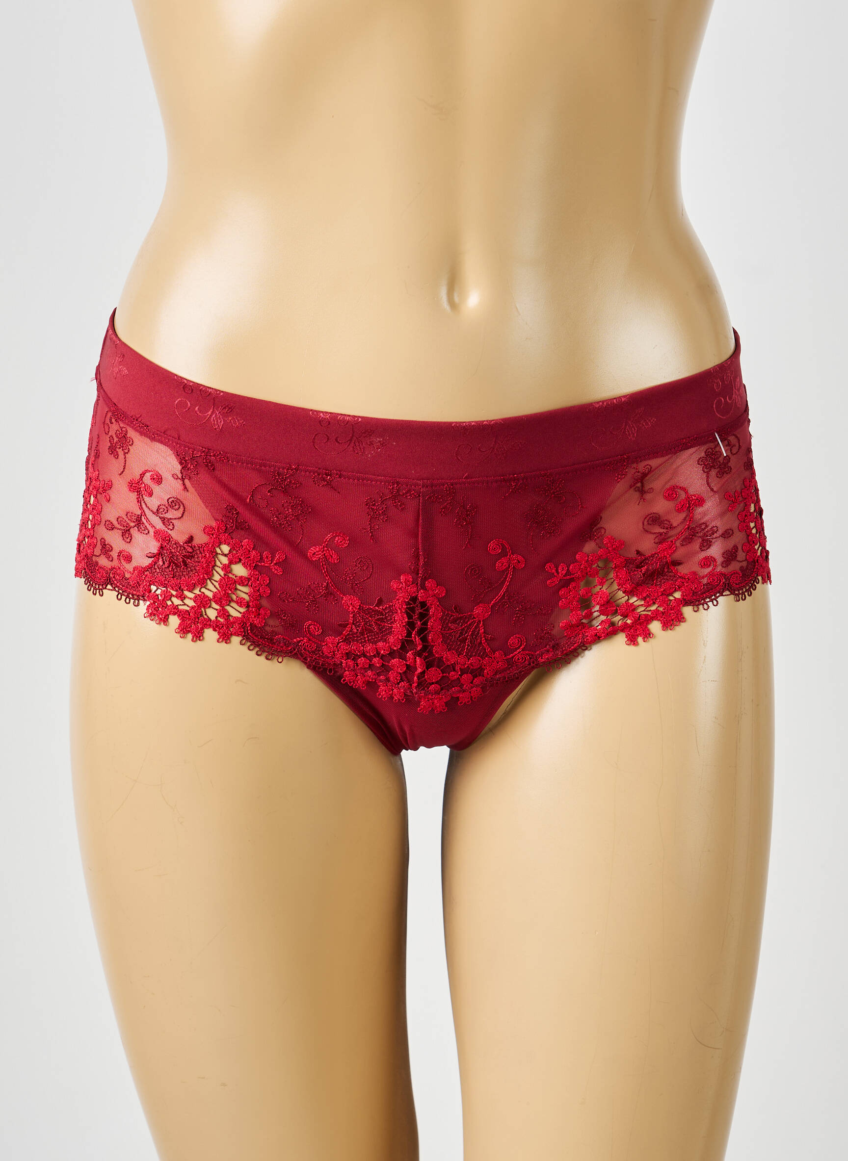 Shorty effet matière satinée rouge SIMONE PERELE femme